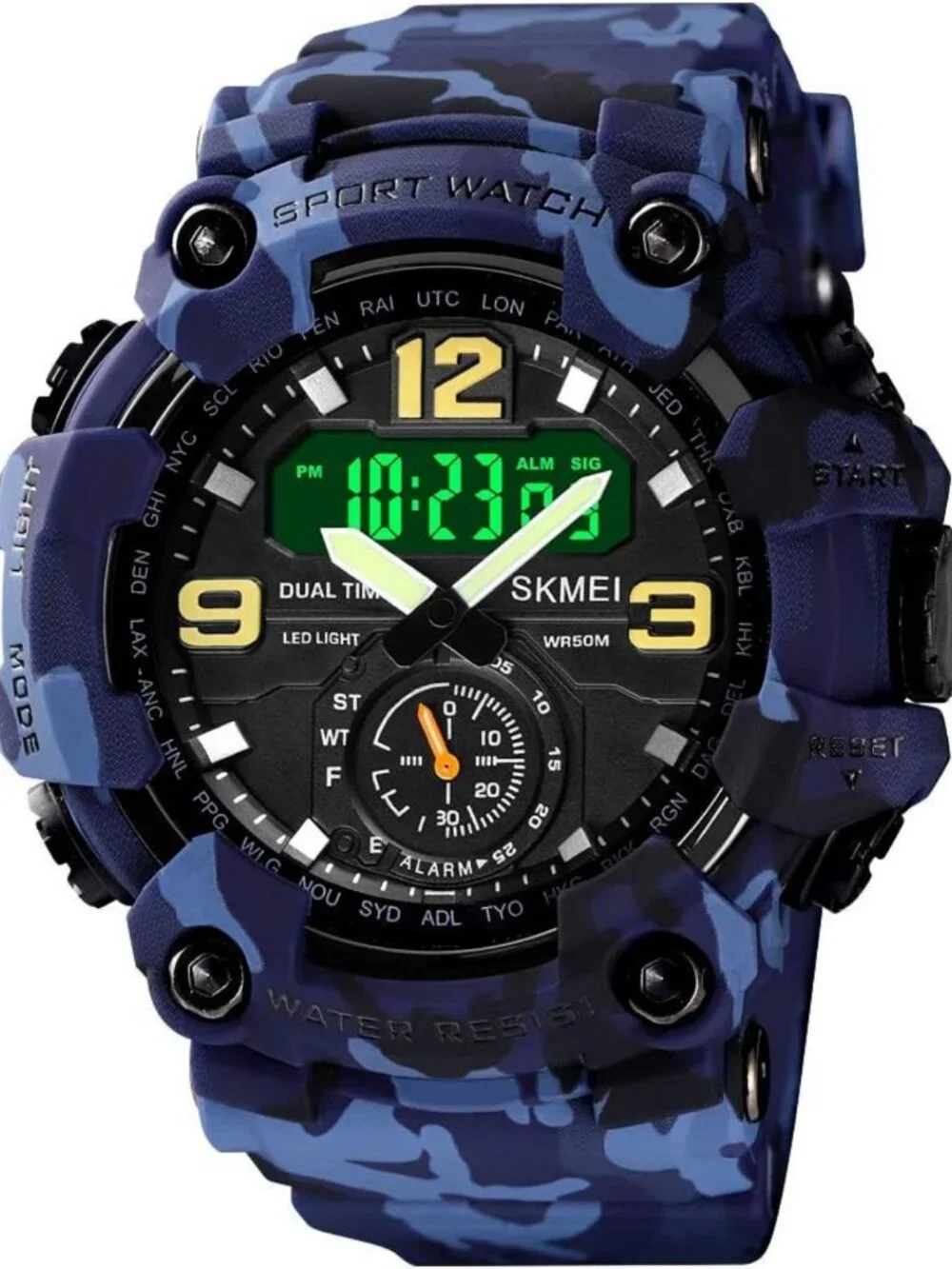 Men's Camouflage Sports Watch - Large Face, Waterproof, Shockproof